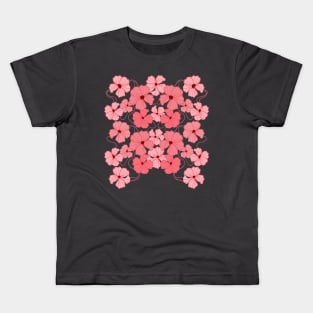 Pink Floral Pattern Kids T-Shirt